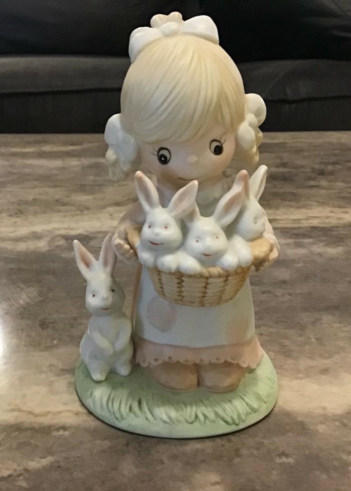 Homco Porcelain Figurines #1444 Girl with Rabbits Boy with lambs