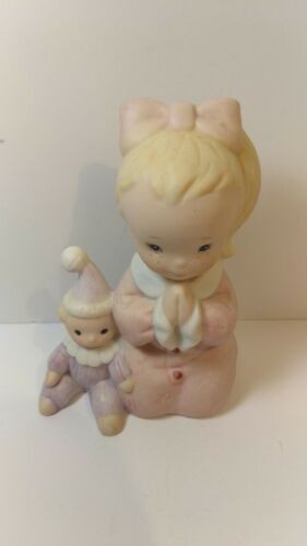 Vintage Homco Figurine Home Interiors Praying Girl with Doll, Porcelain