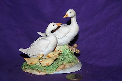 Vintage Homco Spring White Duck Geese Bird Family Figurine Babies #1459