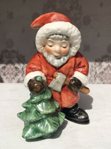 Vintage GOEBEL SANTA CLAUS WITH CHRISTMAS TREE And Axe figurine