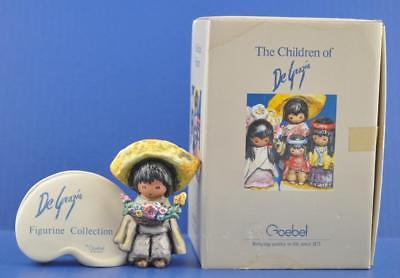 The Children of DeGrazia Figurine Flower Boy Plaque Store Display nos mib 7325
