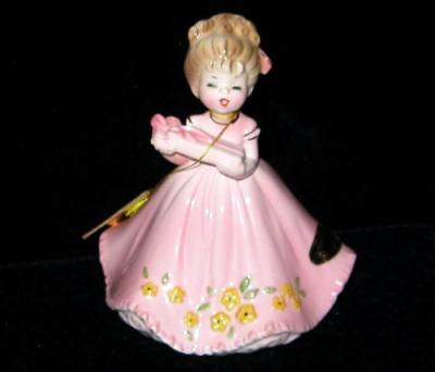 VINTAGE Josef Originals HAPPY BIRTHDAY GIRL HOLDING GIFT MUSIC BOX