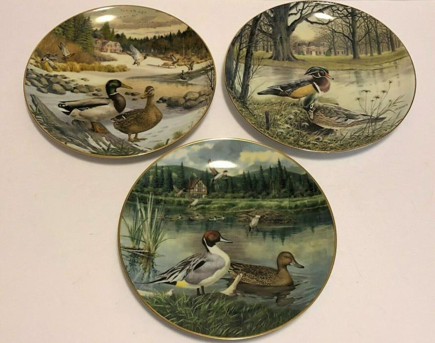 Lot of 3 Knowles Limited Edition Duck Plates Living with Nature Series Jerner