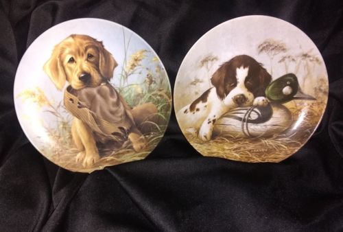 Lot Of 2 Edwin M. Knowles Limited Edition Collector Plates Lynn Kaatz field pupp