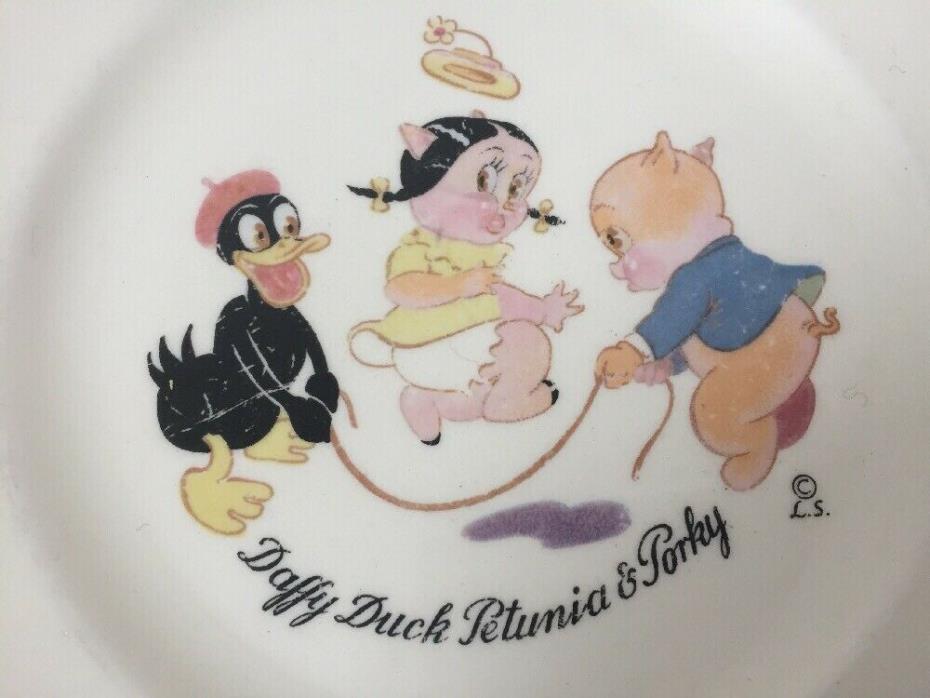 Antique 30s Vtg Edwin Knowles Looney Tunes Daffy Duck Petunia Porky Pig Plate 7