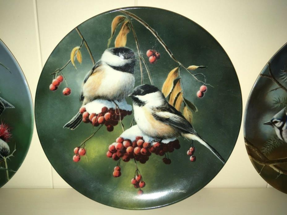 1985-87 KNOWLES Encyclopedia Britannica Birds of Your Garden Plate ~ Set of 4