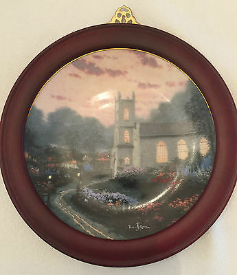 Thomas Kinkade Blossom Hill Church Plate-with frame-Numbered