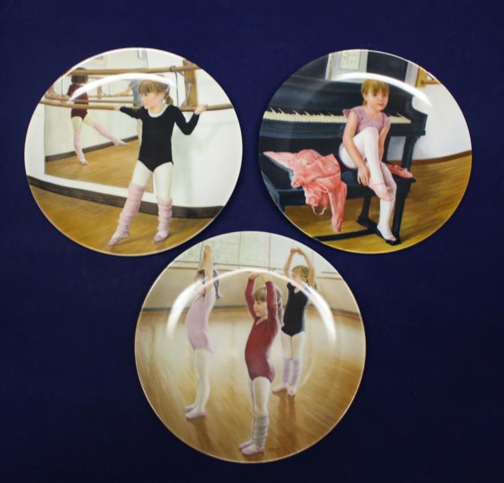 3698 Lot of 3 Knowles Ceramic Plate Collectable Gymnastic Girls Luann Roberts