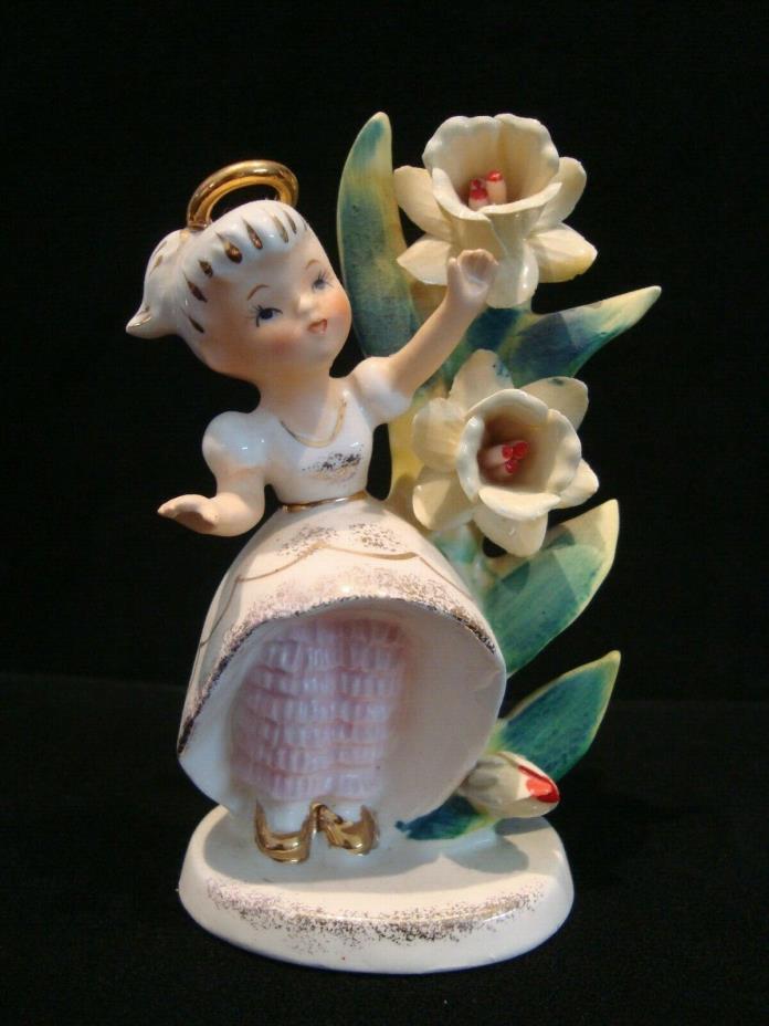 Geo Z Lefton MARCH Birthday Month 985 Bloomer Girl Flowers Figurine Japan