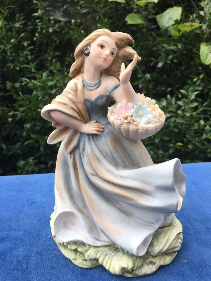 LEFTON Cinderella Queen of Hearts Basket of Flowers ANTIQUE Art Porcelain Lady