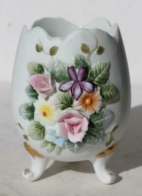 Flower Vase Trinket Holder Vanity Decoration Lefton 3-D Flowers Porcelain Japan