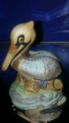 Lefton China Pelican Figurine 04006 1983 Hand Painted Porcelain Bisque
