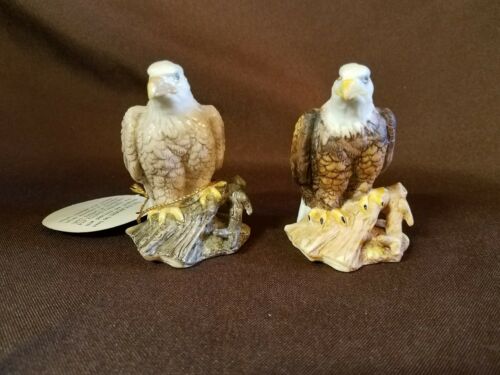 2 Lefton Porcelain Bald Eagles, Figurines,Sevilla, 1986, 1987