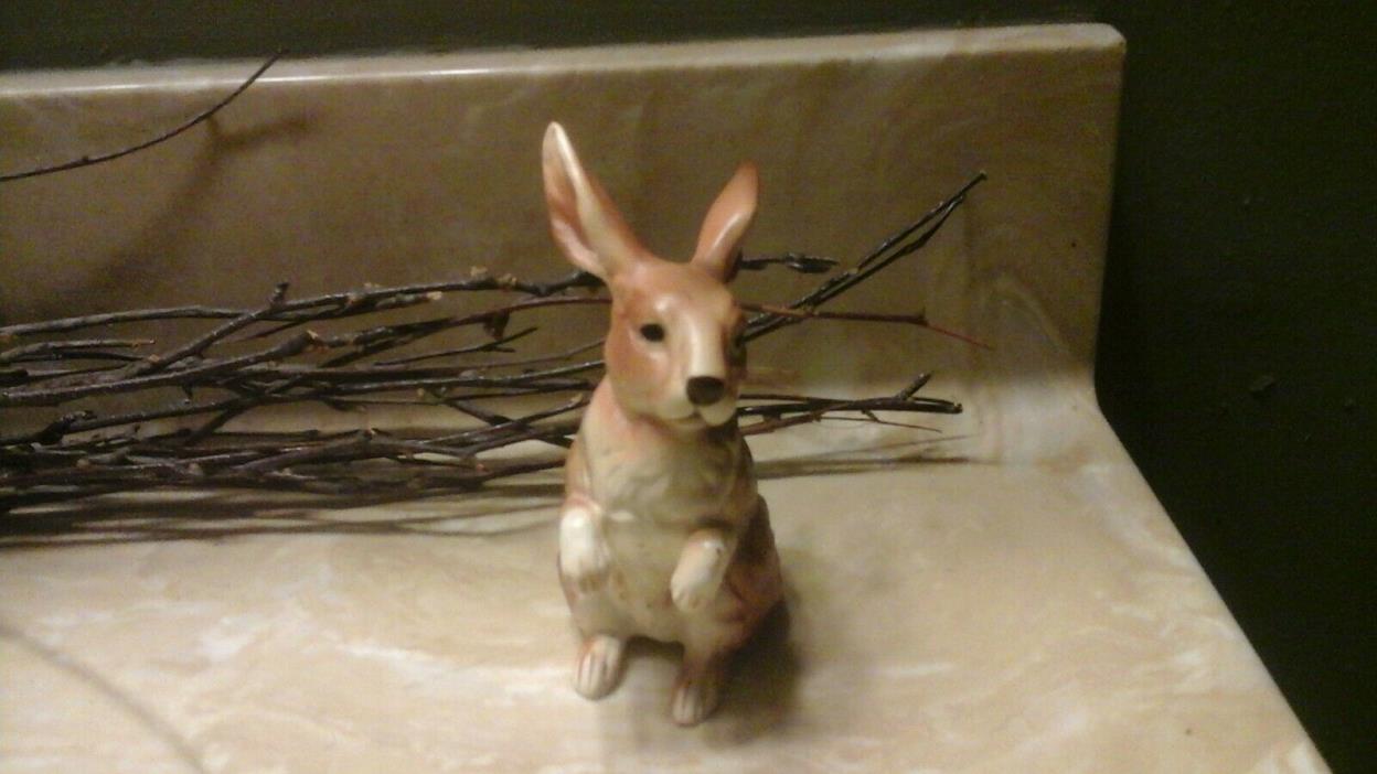 Vintage Lefton FLAWLESS Brown Bunny Rabbit Porcelain Figurine H6664