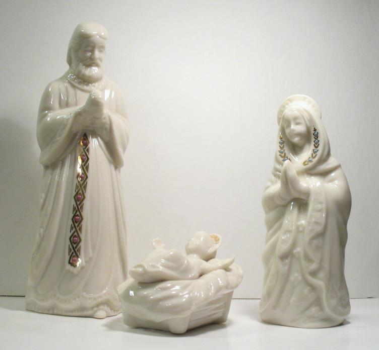 LENOX China Jewels Nativity Holy Family JESUS MARY JOSEPH issued 1993 USA