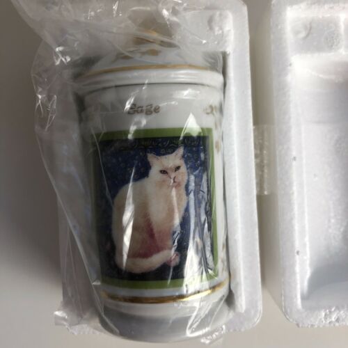Lenox Cats of Distinction Collection Porcelain Spice Jar 1995 Sage New
