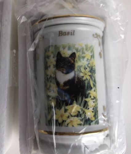 Lenox Cats of Distinction Collection Porcelain Spice Jar 1995 Basil New