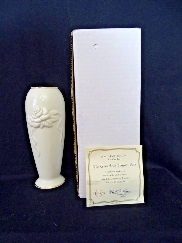 Lenox Collections Vase Rose Blossom Ivory/ 7.5