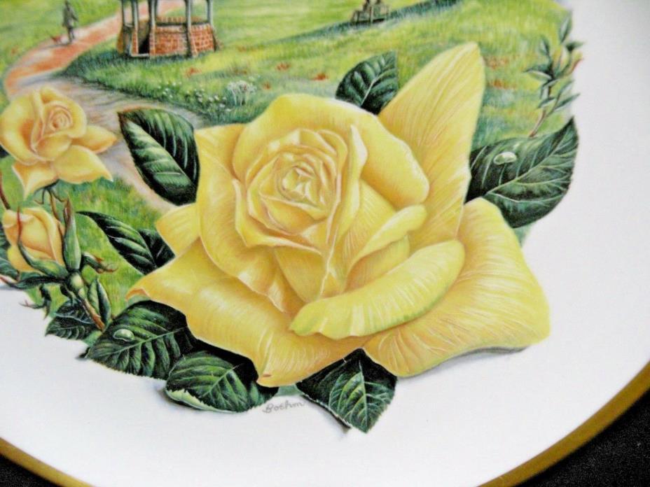 Boehm Collector Plate Trish Gold Royal National Rose Society Malvern England