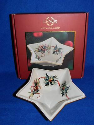 LENOX CHRISTMAS WINTER GREETINGS Porcelain Star Candy Dish 8