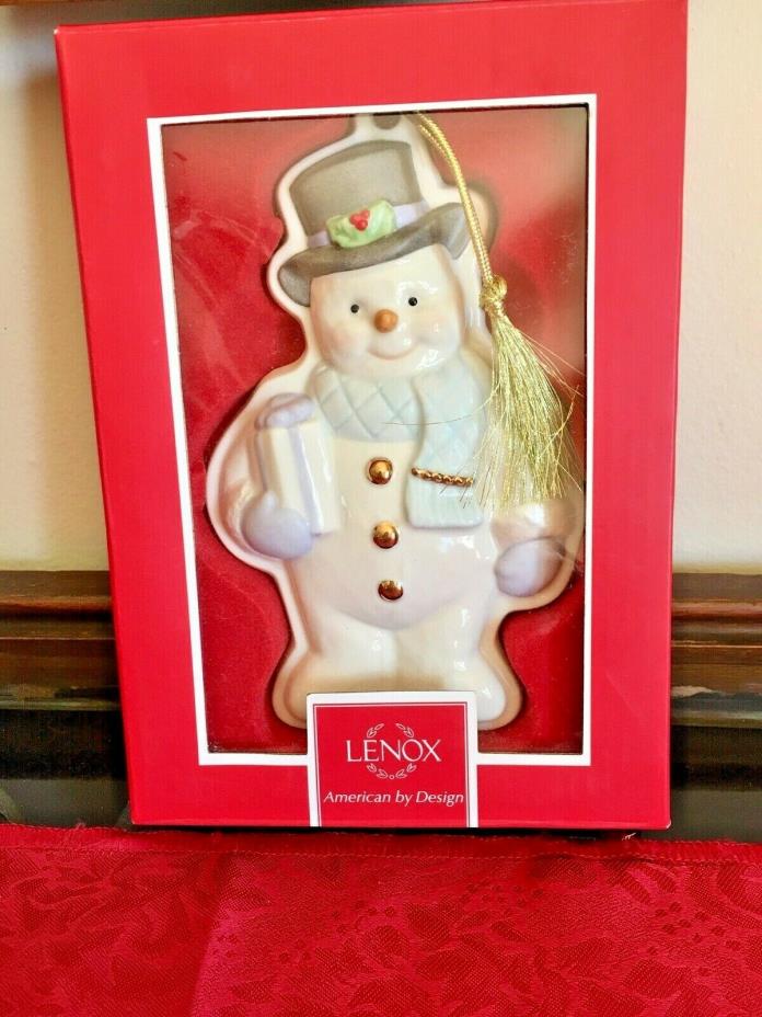 Lenox Cookie Mold Ornament Snowman Mrs. Snowman Set of 2 New