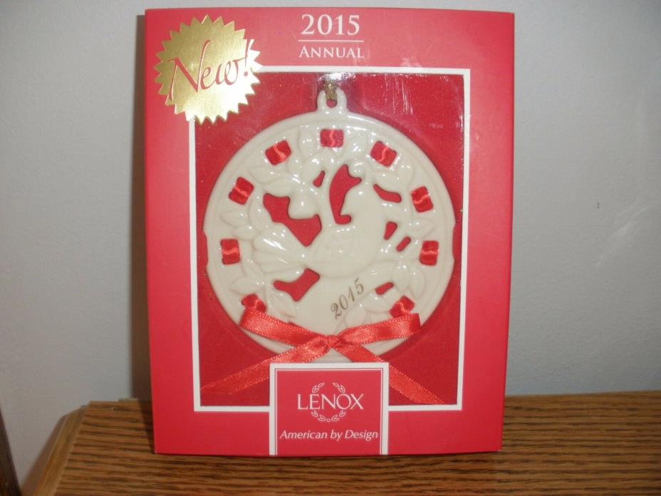 Lenox Annual Christmas Wrappings Partridge Porcelain Ornament 2015, NIB