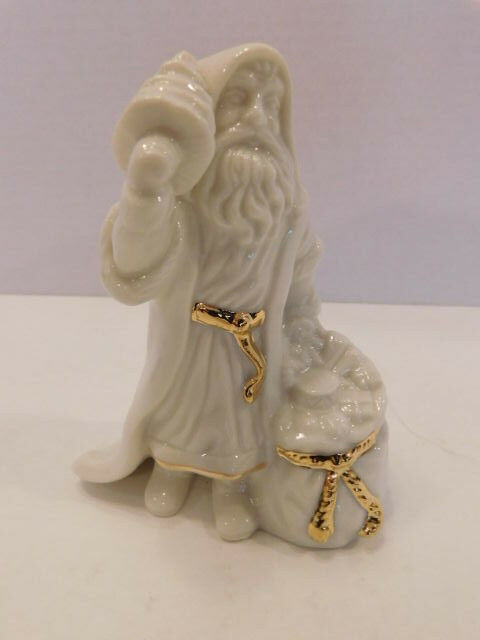 Lenox China Santa Christmas with Tree & Sack Gold Trim Figurine 4 1/2