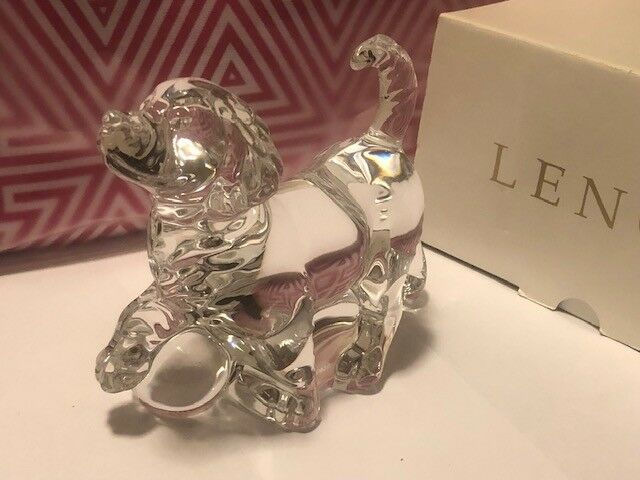 LENOX Come Play with Me Dog Puppy w/ Ball Full Lead Crystal Sculpture w/ Box