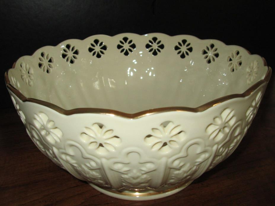 Lenox Extra Large Ivory Gilded Footed Centrepiece Bowl
