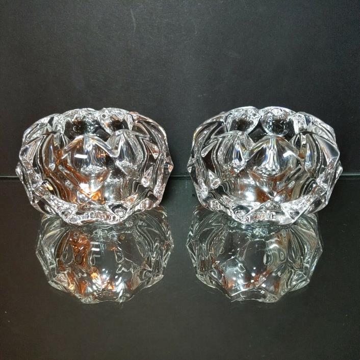 2 (Two) LENOX Crystal Carat Collection Votive Tea Light Candle Holders - Signed