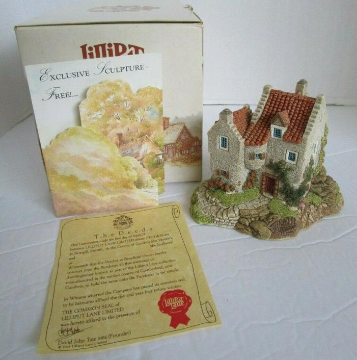 Signed Lilliput Lane Culross House 1992 Scottish Collection with Deed and Box