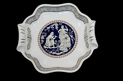 Vtg Decore a la Main T Limogese France Porcelain Candy Dish Plate Roman Figurine