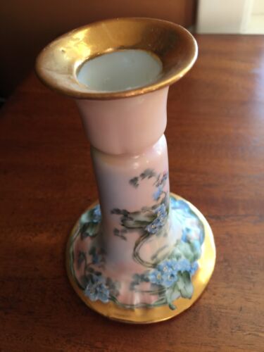 limoge France Hand Painted Floral Base Gold Trim Early 1900's