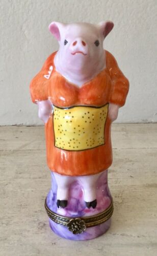 Limoges hand painted Mother Pig TRINKET BOX