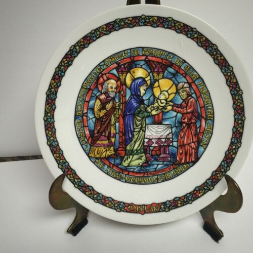 d arceau limoges noel vitrail Collection Of 3 Plates