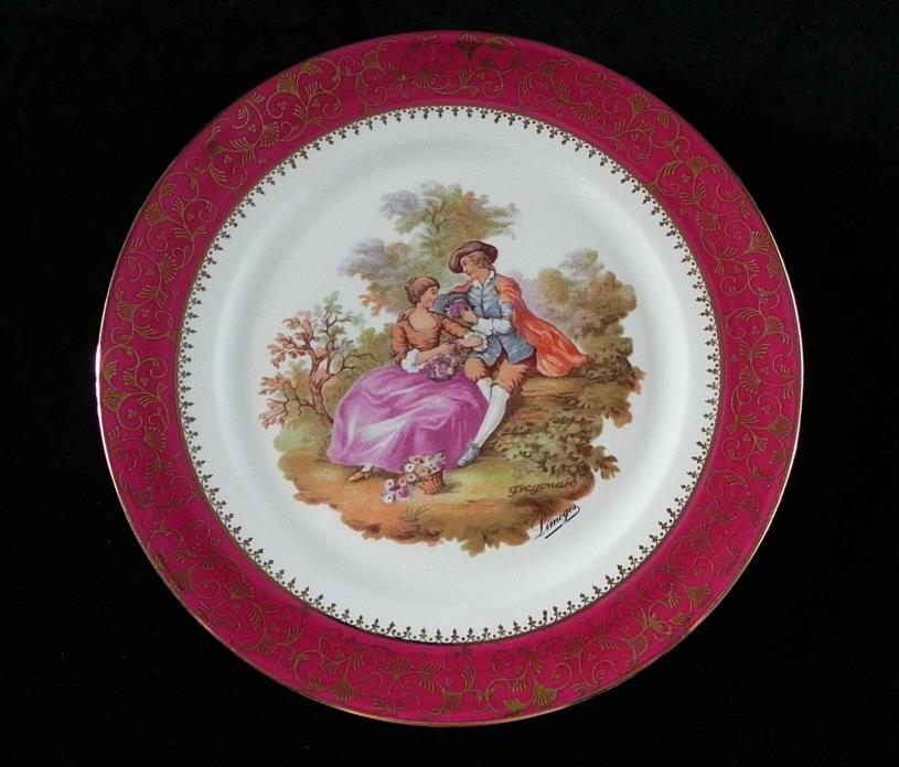 Limoges France FRAGONARD COURTING COUPLE PLATE 402P 10