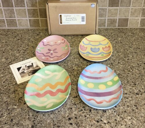 New Longaberger Easter Egg Snack Plates Set Of 4
