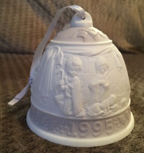Vintage LLADRO 1995 Christmas Bell Ornament Hand Painted Spain
