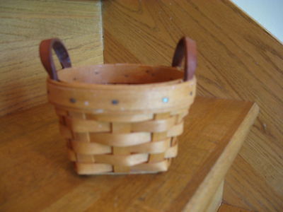 Longaberger Thyme Booking Basket 97 cute with leather ears  Rare *free shipping*