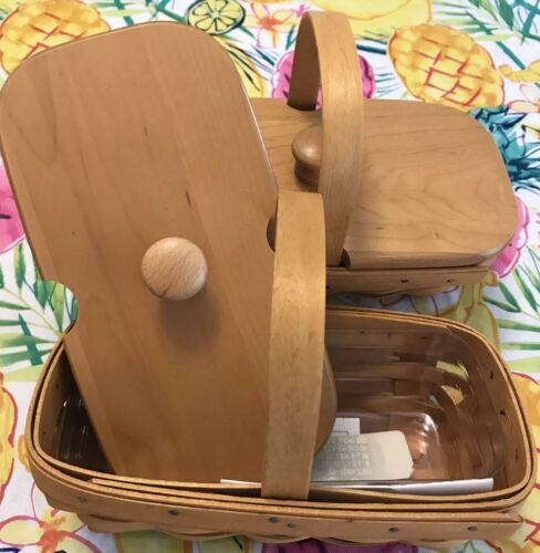 Longaberger Basket 2000 Horizon of Hope Basket Set Of With Lids & Protectors
