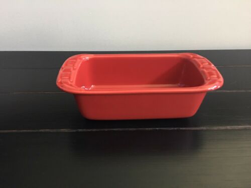 Longaberger Pottery Small Loaf Baking Dish Tomato Red