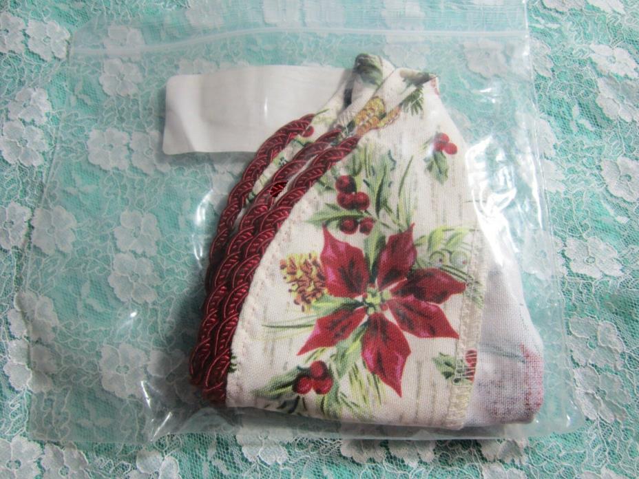 Brand NEW Longaberger 7 inch Round Keeping Basket Liner Holiday Botanical Fabric