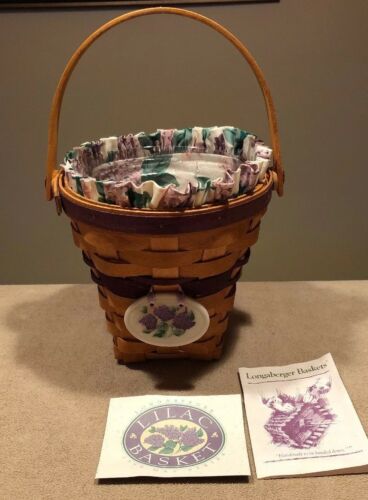 Longaberger 1994 May Series Lilac Basket Combo Excellent!!