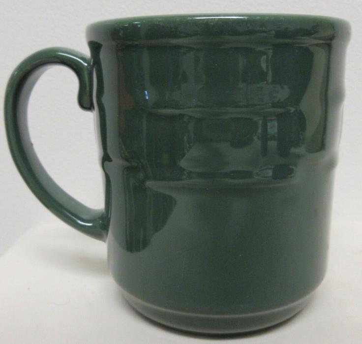 LONGABERGER POTTERY WOVEN TRADITIONS DARK GREEN COFFEE CUP EUC