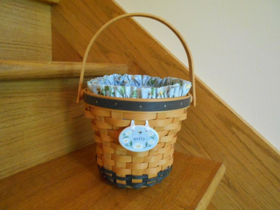 Longaberger Daisy Basket Set May Series navy blue 1999 cute *shipping included!*