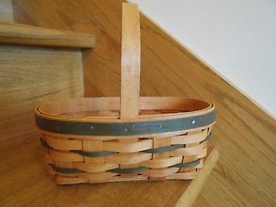 Longaberger Rose Petal Basket 1997 award oval with green *shipping included!*