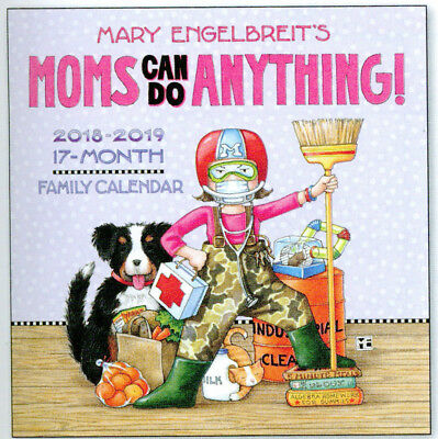 Mary Engelbreit MOMS CAN DO ANYTHING 2018-19 Family 17-Month Calendar-NEW SEALED