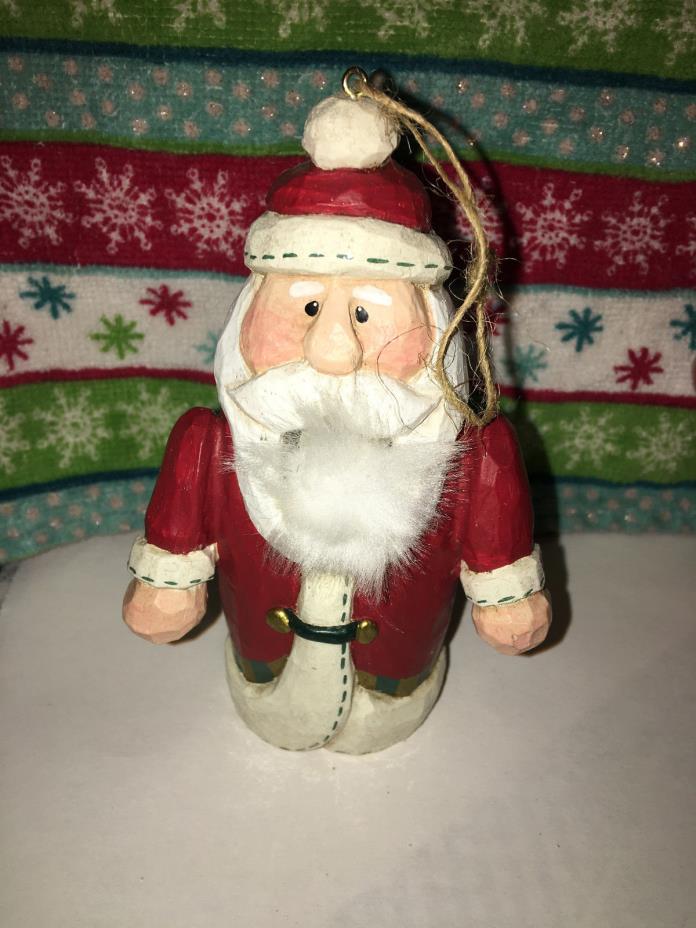 EDDIE WALKER MIDWEST CANNON FALLS SANTA CLAUS FUR BEARD NUTCRACKER ORNAMENT