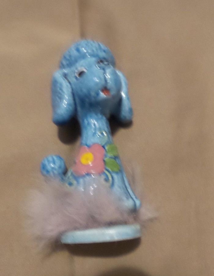 Vintage Japan 1970'S MOD Blue  Poodle Dog w/Fake Fur Napcoware