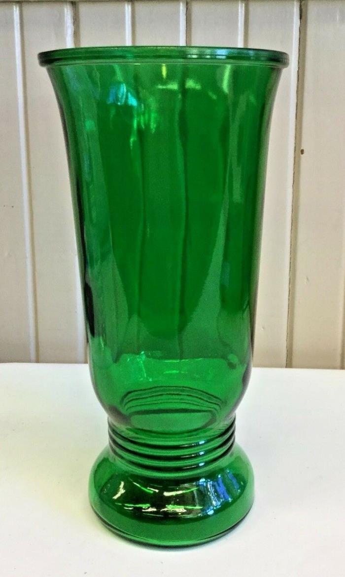 Vintage Napco Green Glass Flower Vase  (A)
